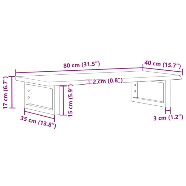 Стенен рафт за мивка, стомана и масивно дърво дъб