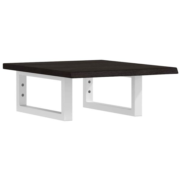 Стенен рафт за мивка, стомана и масивно дърво дъб