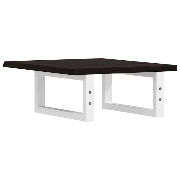 Стенен рафт за мивка, стомана и масивно дърво дъб