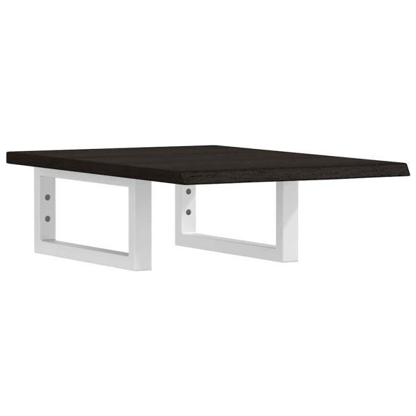 Стенен рафт за мивка, стомана и масивно дърво дъб