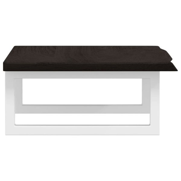 Стенен рафт за мивка, стомана и масивно дърво дъб