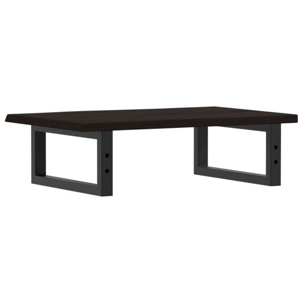 Стенен рафт за мивка, стомана и масивно дърво дъб