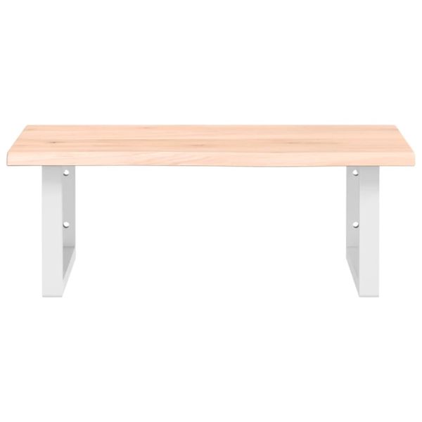 Стенен рафт за мивка, стомана и масивно дърво дъб