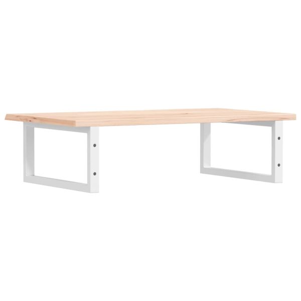 Стенен рафт за мивка, стомана и масивно дърво дъб