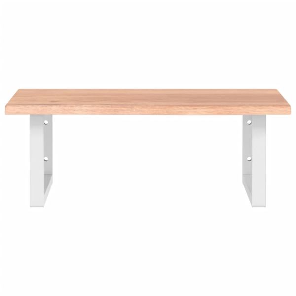 Стенен рафт за мивка, стомана и масивно дърво дъб