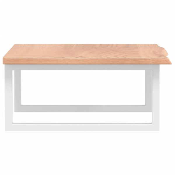 Стенен рафт за мивка, стомана и масивно дърво дъб