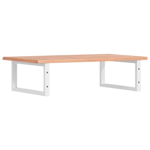 Стенен рафт за мивка, стомана и масивно дърво дъб