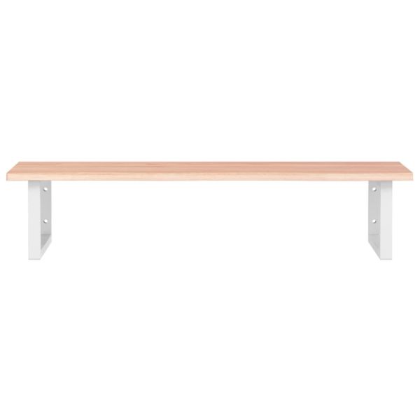 Стенен рафт за мивка, стомана и масивно дърво дъб