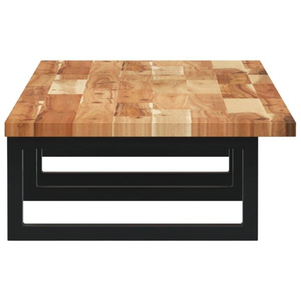 Стенен рафт за мивка, стомана и масивно дърво акация