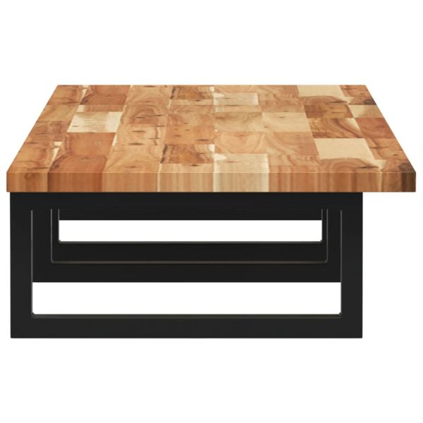 Стенен рафт за мивка, стомана и масивно дърво акация