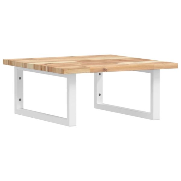 Стенен рафт за мивка, стомана и масивно дърво акация