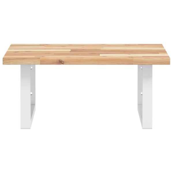 Стенен рафт за мивка, стомана и масивно дърво акация