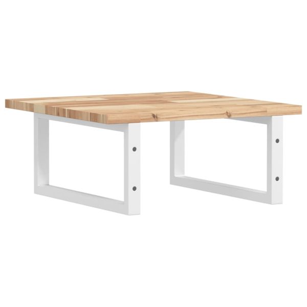 Стенен рафт за мивка, стомана и масивно дърво акация