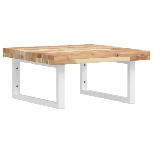 Стенен рафт за мивка, стомана и масивно дърво акация