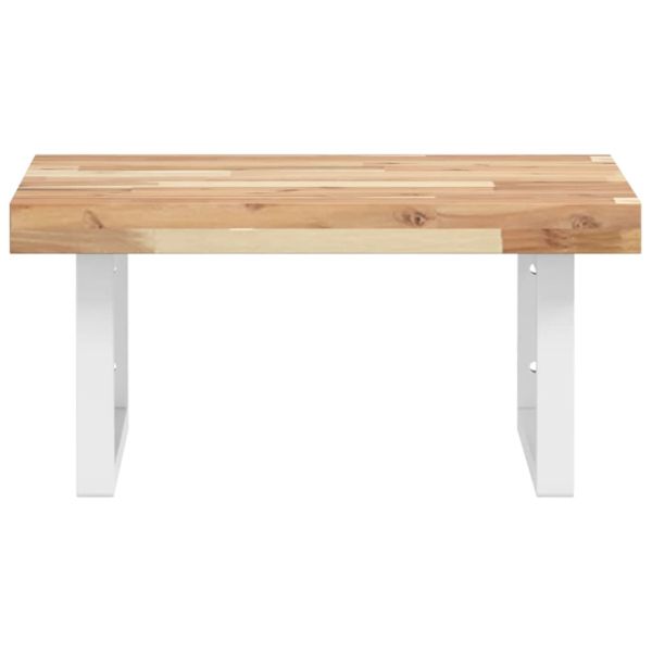 Стенен рафт за мивка, стомана и масивно дърво акация