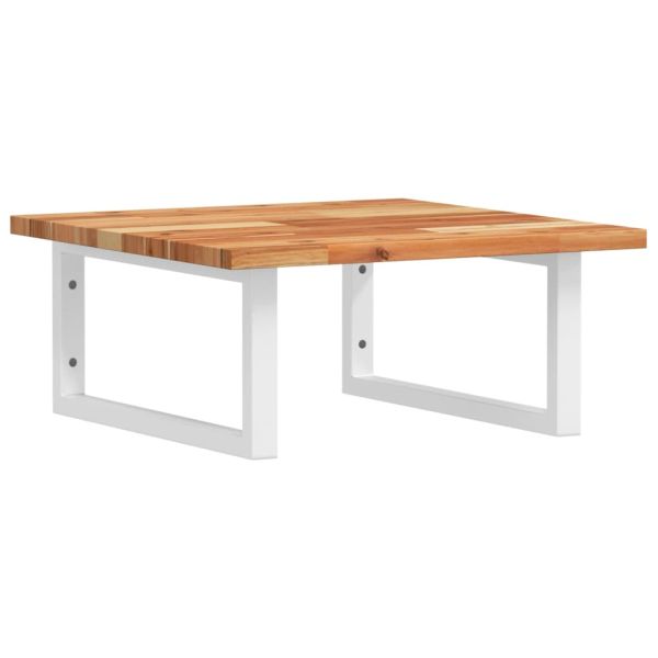 Стенен рафт за мивка, стомана и масивно дърво акация