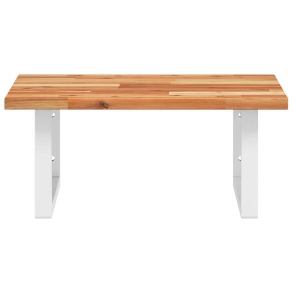 Стенен рафт за мивка, стомана и масивно дърво акация