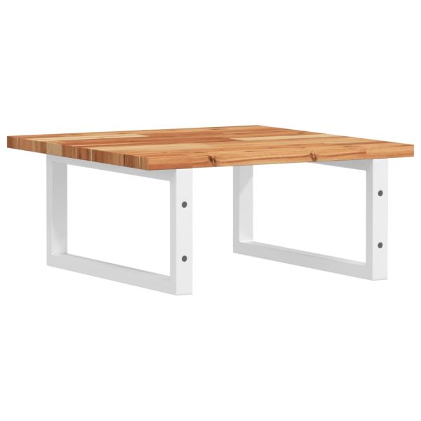 Стенен рафт за мивка, стомана и масивно дърво акация