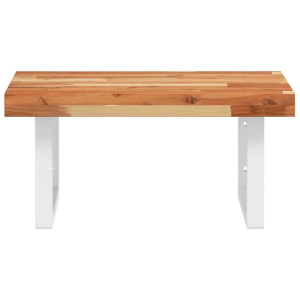 Стенен рафт за мивка, стомана и масивно дърво акация