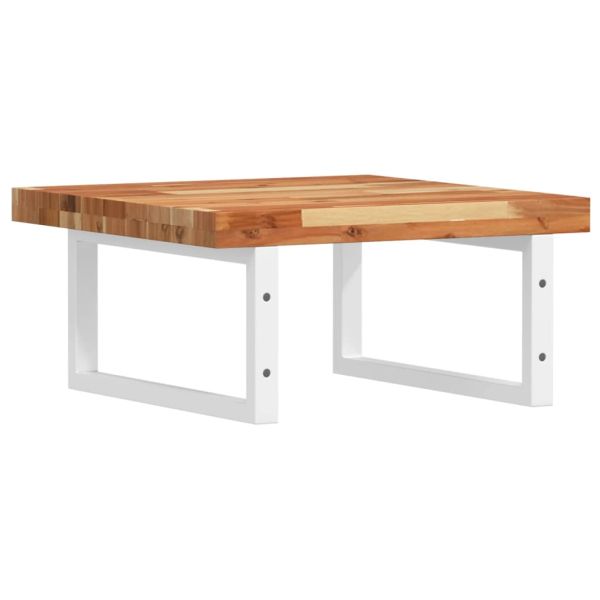 Стенен рафт за мивка, стомана и масивно дърво акация