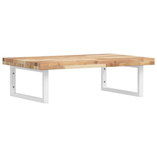 Стенен рафт за мивка, стомана и масивно дърво акация