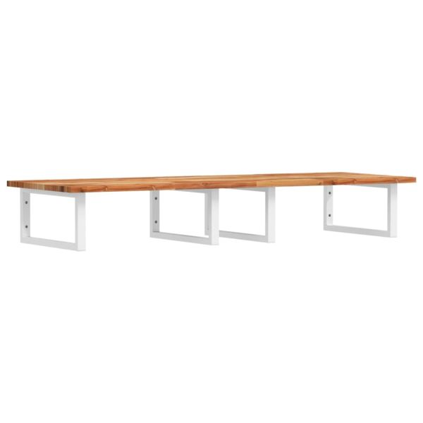 Стенен рафт за мивка, стомана и масивно дърво акация