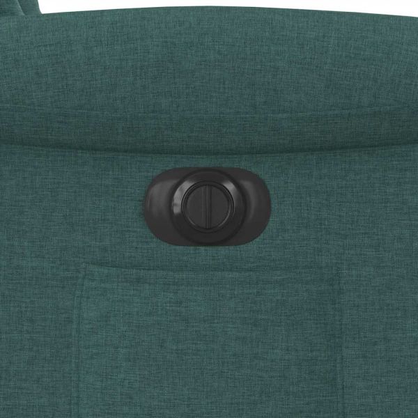 Електрически реклайнер стол, тъмнозелен, текстил