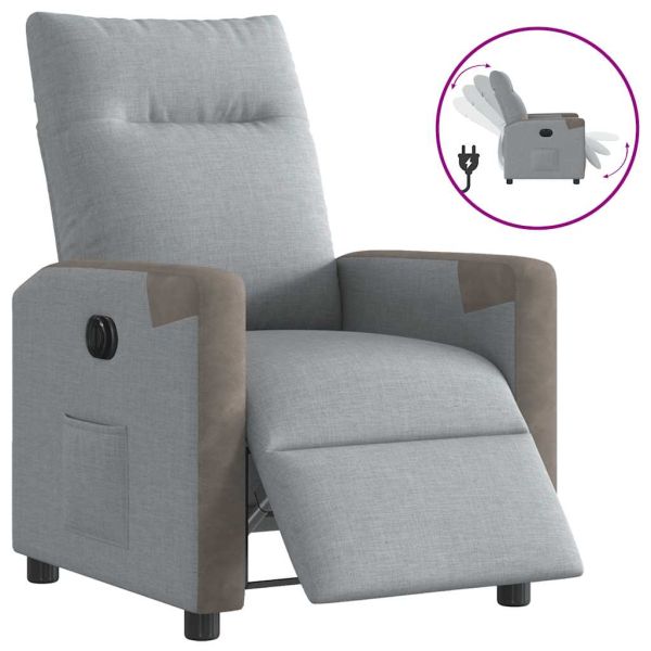 Електрически наклоняем стол, светлосив, текстил