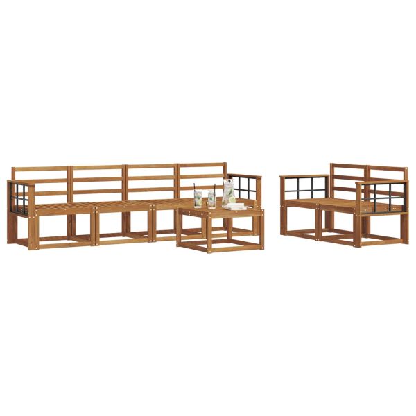 Комплект дивани за открито 7 pcs Естествен