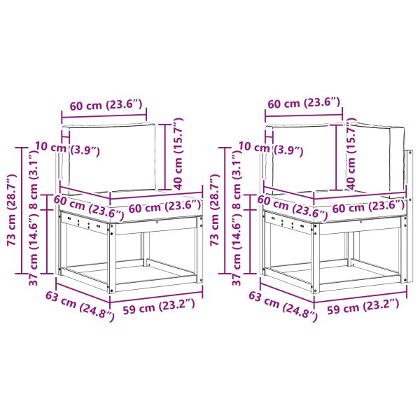 Комплект дивани за открито 5 pcs Натурален и Антрацит