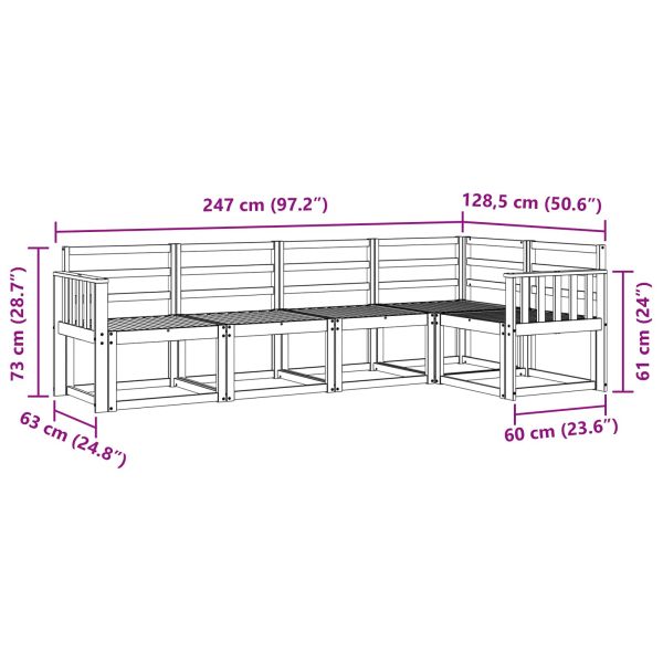 Комплект дивани за открито 5 pcs Естествен