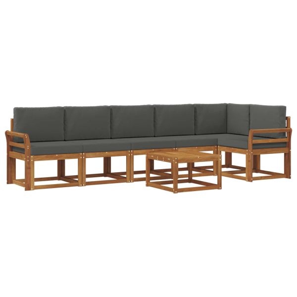 Комплект дивани за открито 7 pcs Натурален и Антрацит