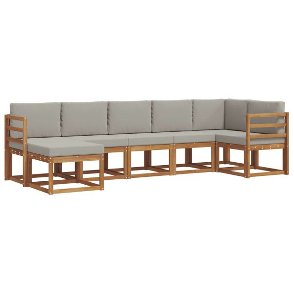 Комплект дивани за открито 7 pcs Естествено и светло сиво