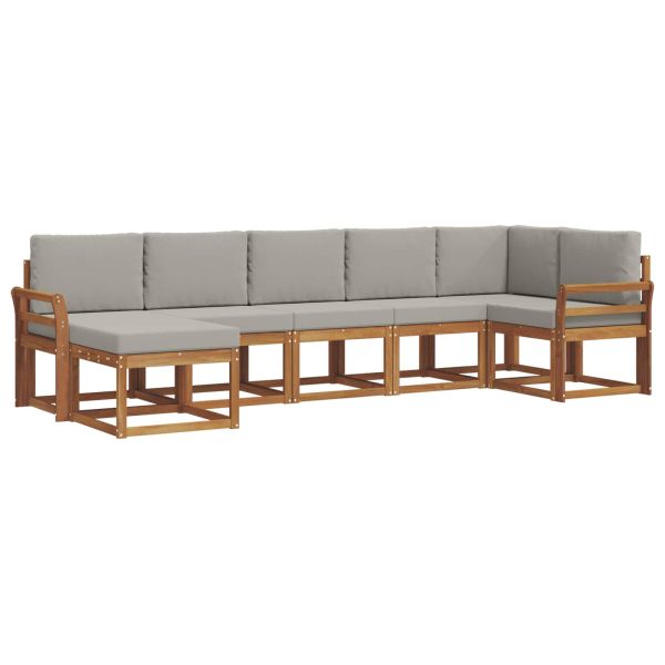 Комплект дивани за открито 7 pcs Естествено и светло сиво