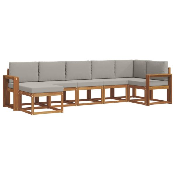 Комплект дивани за открито 7 pcs Естествено и светло сиво