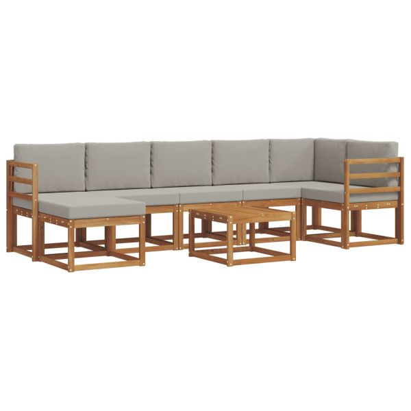 Комплект дивани за открито 8 pcs Естествено и светло сиво