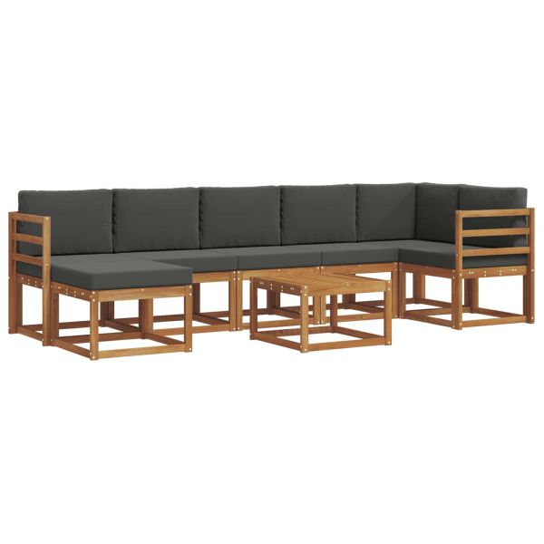 Комплект дивани за открито 8 pcs Натурален и Антрацит