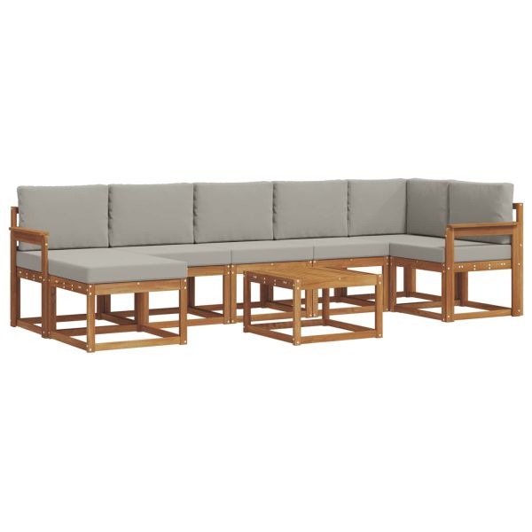 Комплект дивани за открито 8 pcs Естествено и светло сиво
