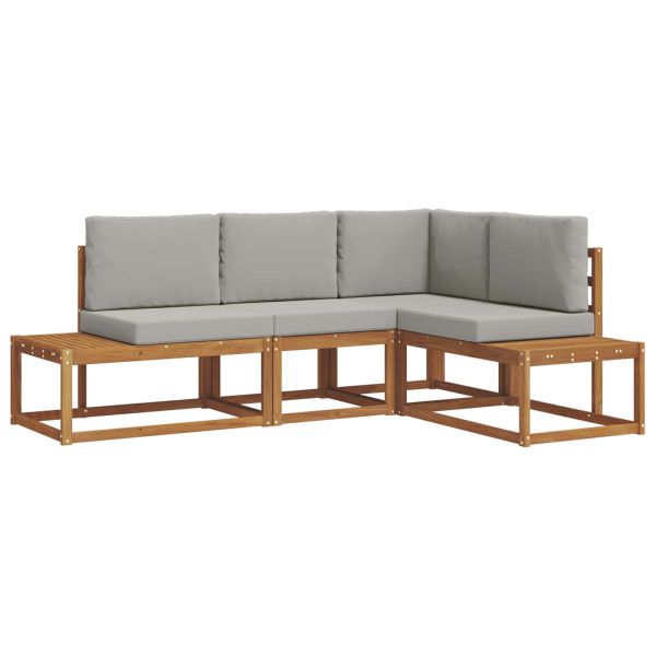 Комплект дивани за открито 4 Брой Естествено и светло сиво