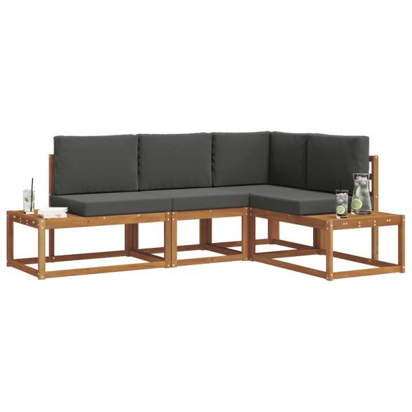 Комплект дивани за открито 4 Брой Натурален и Антрацит