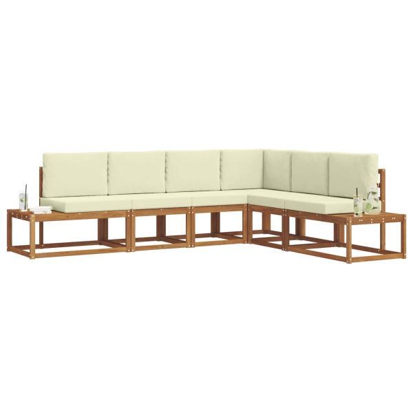 Комплект дивани за открито 6 Брой Натурален и Крема