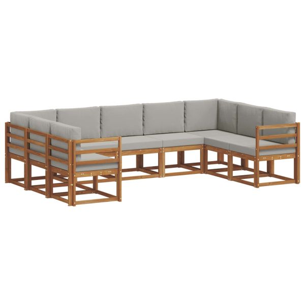 Комплект дивани за открито 9 pcs Естествено и светло сиво