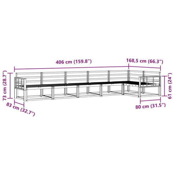 Комплект дивани за открито 6 pcs Натурално