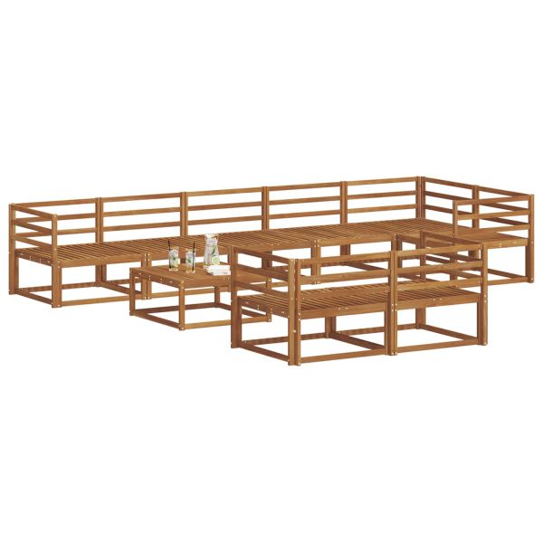Комплект дивани за открито 9 pcs Натурално