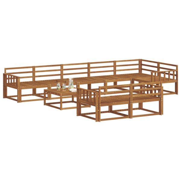Комплект дивани за открито 9 pcs Натурално