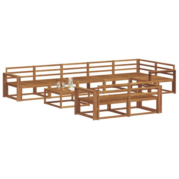 Комплект дивани за открито 9 pcs Натурално