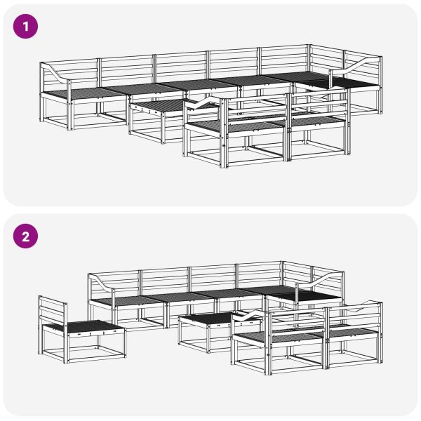 Комплект дивани за открито 9 pcs Натурално