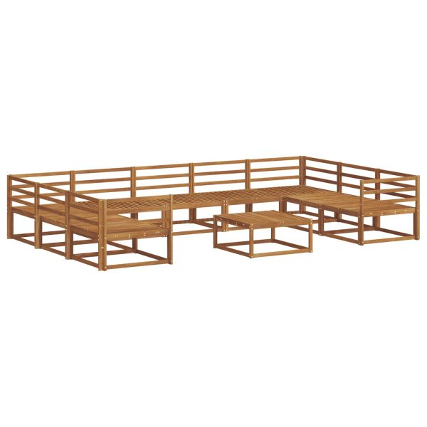 Комплект дивани за открито 10 pcs Естествен