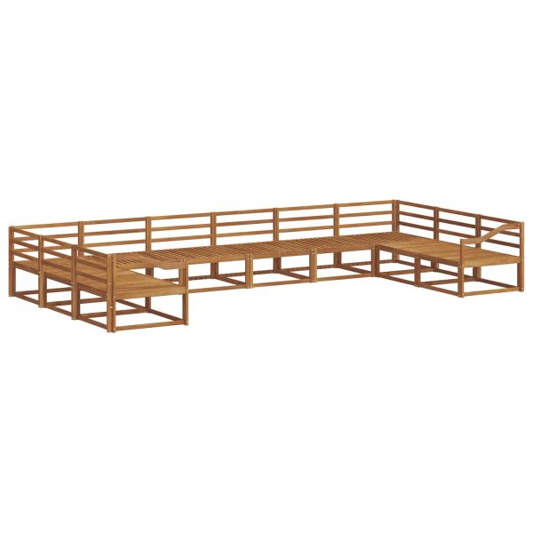 Комплект дивани за открито 10 pcs Естествен