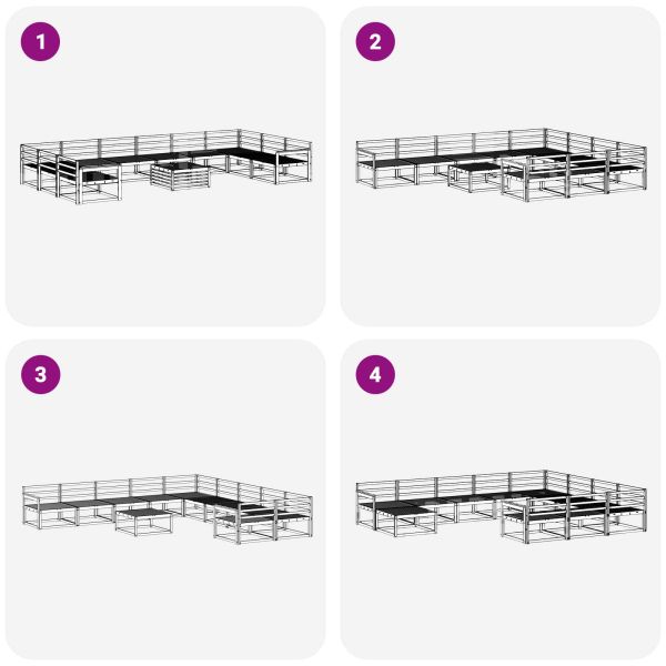 Комплект дивани за открито 11 pcs Естествен